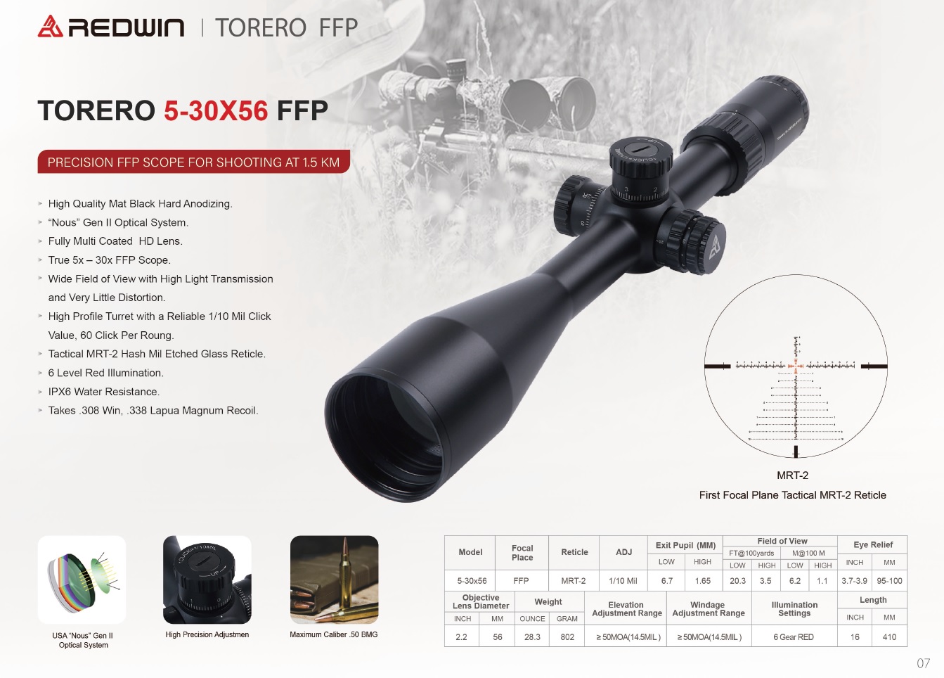 TORERO 5-30x56 FFP RW20 - obrazek 9